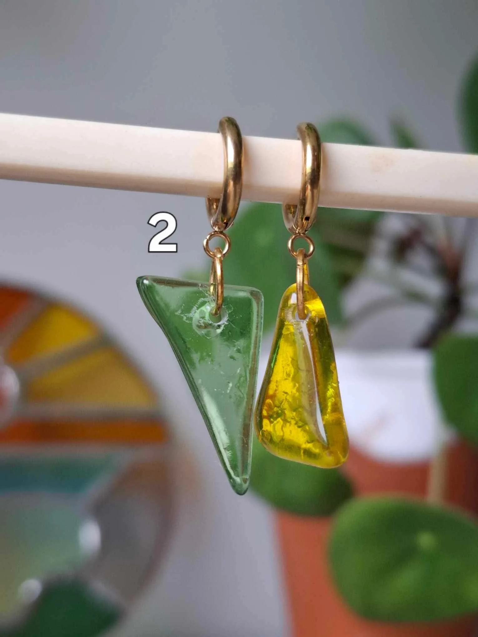 Boucles d’oreilles artisanales en verre