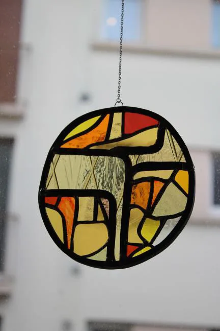 Vitrail artisanal rond