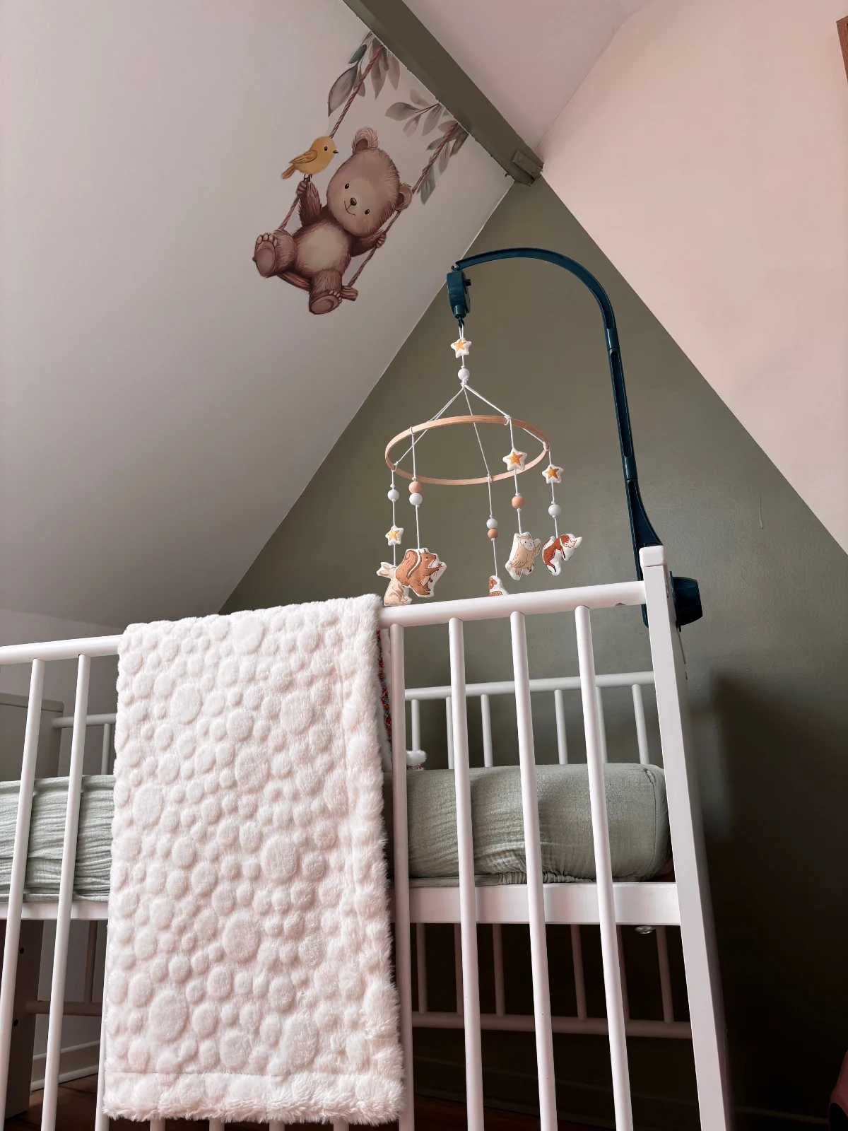 Couverture de bébé texturée et moelleuse "Eveil botanique"