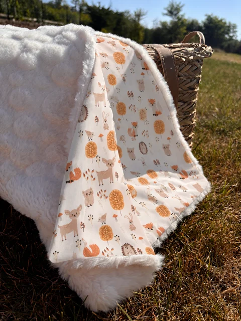 Couverture de bébé texturée et moelleuse "Promenade d'automne"