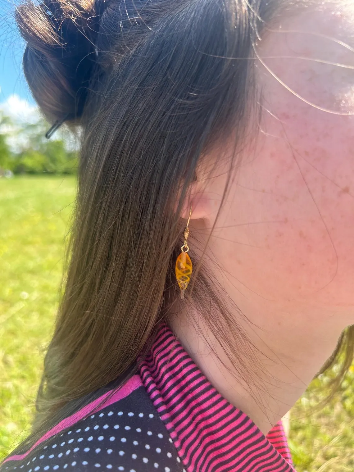 Boucles d’oreilles Gouttes Virginea orange