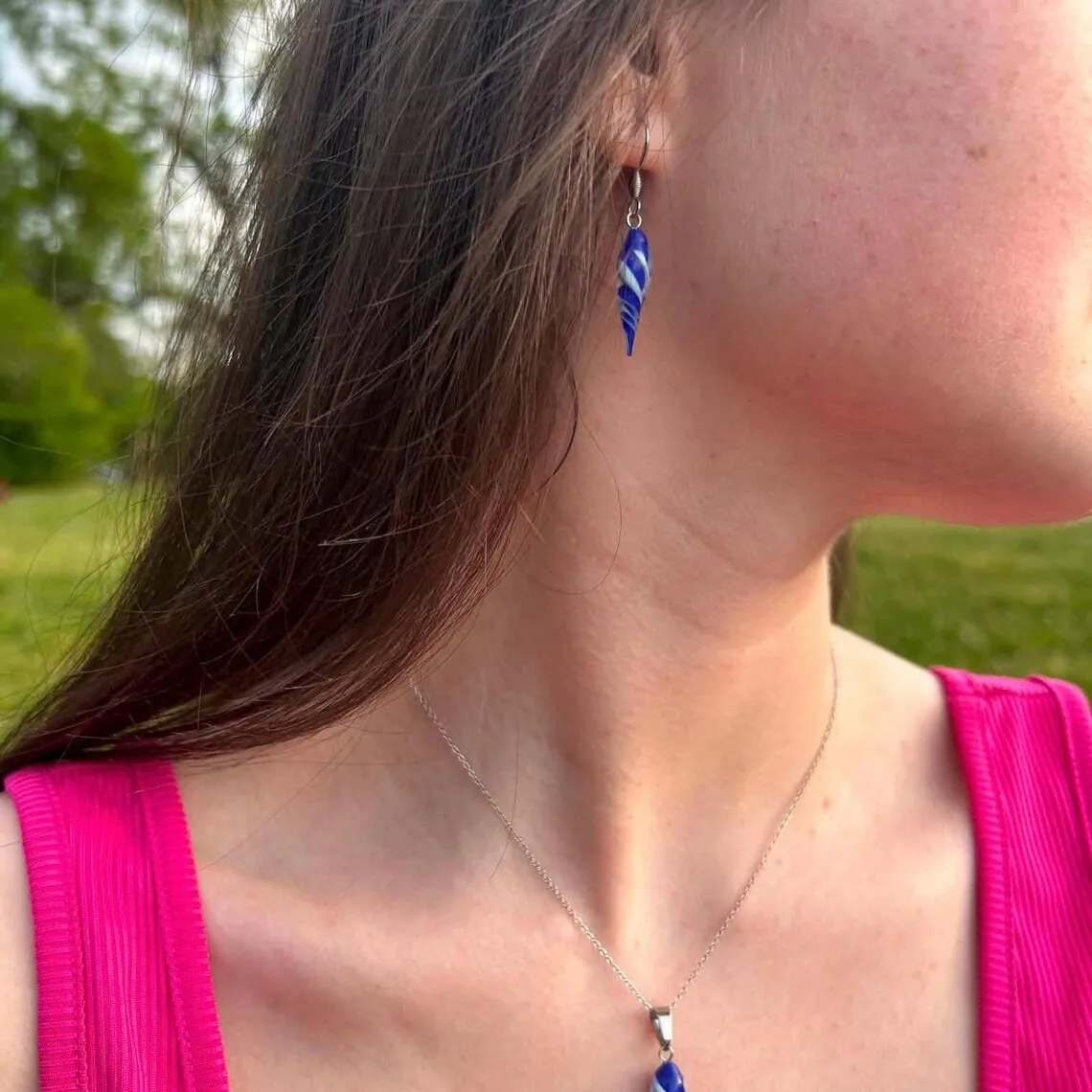 Boucles d’oreilles coquillage bleu Gouttes Virginea