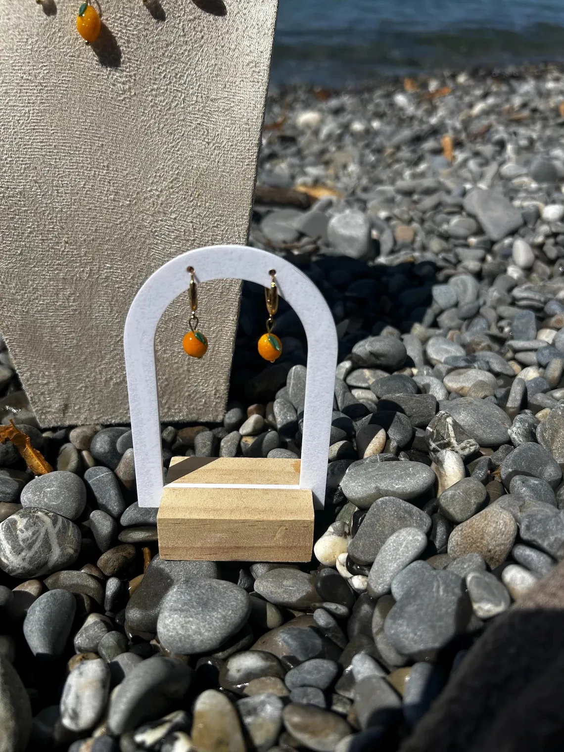 Boucles d’oreilles citron en verre filé